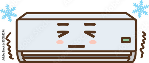 Illustration of a frozen indoor air conditioner.