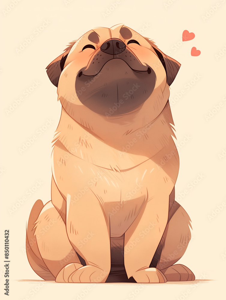 Naklejka premium A variety of dog image libraries.Cute animal patterns of various breeds of dogs, illustrations, posters, background images, decorative graphics, wallpapers, stickers.