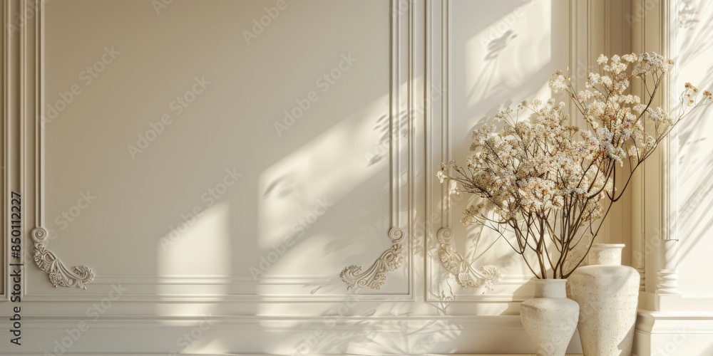 Elegant mockup setup adorned with ornamental details for a sophisticated look. Elegant mockup setup adorned with ornamental details for a sophisticated look.
