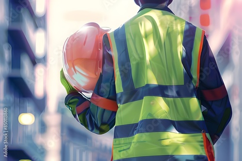 construction worker with helmet,construction worker holding his helmet