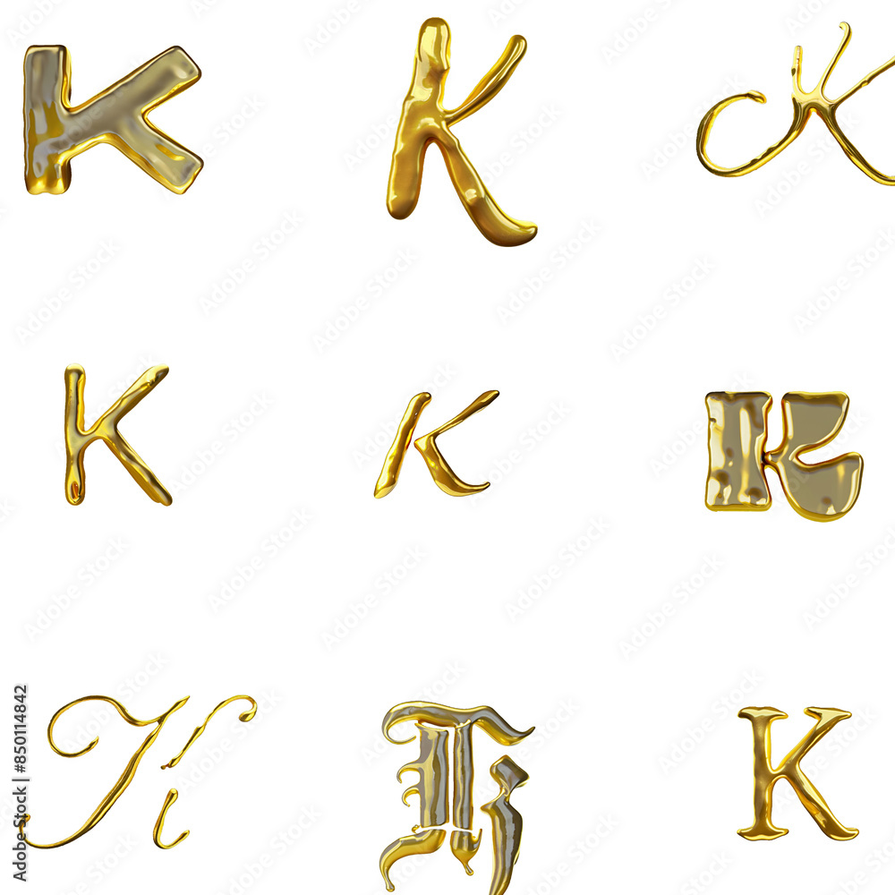 Fototapeta premium Uppercase letter K of the alphabet 