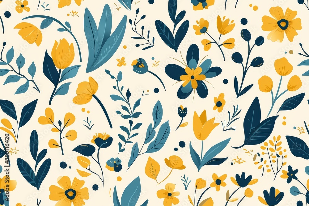 Blooms Abstract and Contemporary Seamless Pattern Blooms Abstract and Contemporary Seamless Pattern