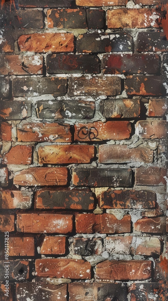 A brick wall with graffiti on it A brick wall with graffiti on it