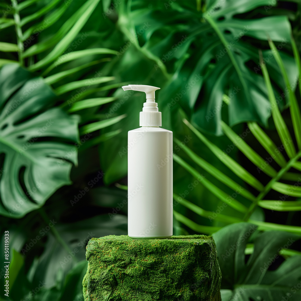 Plain white cosmetic bottle mockup Plain white cosmetic bottle mockup