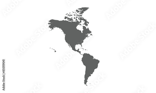 north and south americas isolated on white background. for website layouts, background, education, precise, customizable, Travel worldwide, map silhouette backdrop, earth geography, political, reports