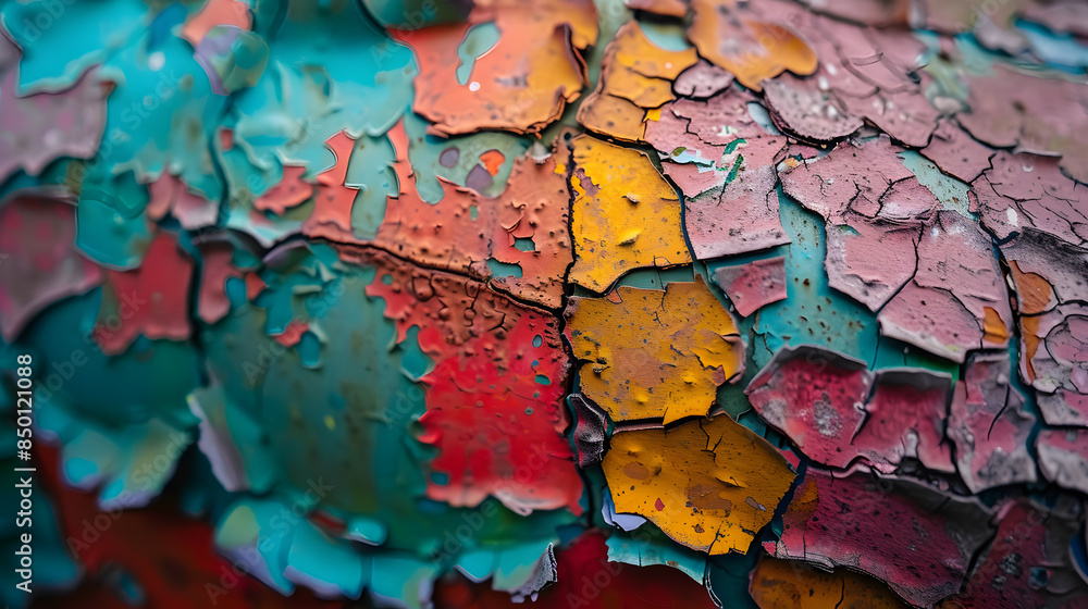 The image is of a rusty metal surface with a lot of paint peeling off The image is of a rusty metal surface with a lot of paint peeling off