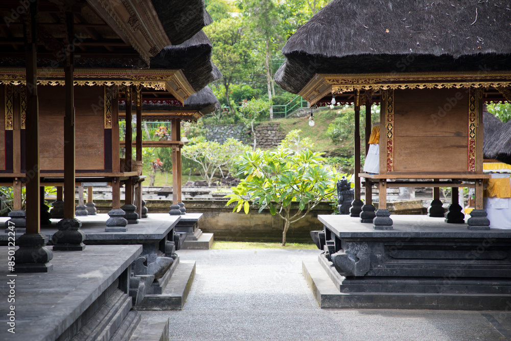 Beautiful view of Fountains in Goa Gajah in Bali Island, Indonesia