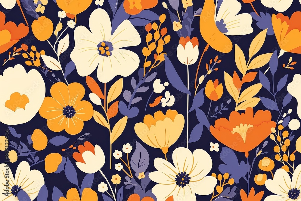 Blooms Abstract and Contemporary Seamless Pattern Blooms Abstract and Contemporary Seamless Pattern