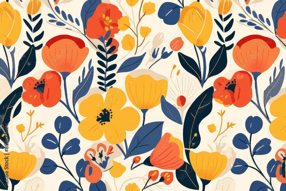 Obraz premium Blooms Abstract and Contemporary Seamless Pattern
