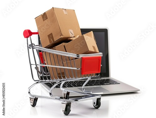 Shopping cart. Onlice shopping concept