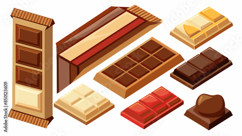 Set Of Chocolate bar Vector Illustration, Collection Of Chocolate bar