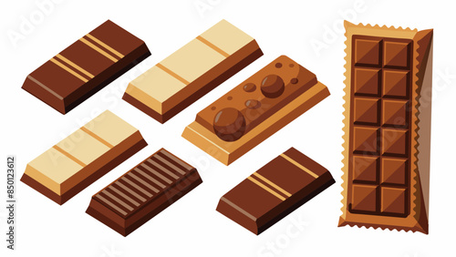 Set Of Chocolate bar Vector Illustration, Collection Of Chocolate bar