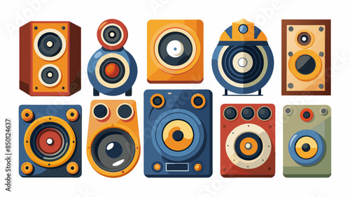 Set Of Speakers Vector Illustration, Collection Of Speakers 
