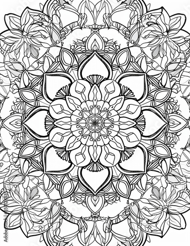 Wallpaper Mural Mandala Masterpieces: High-Resolution Detailed Patterns for Relaxation - Relaxing Coloring Pages for Adults - Black and white Intricate Patterns to Color	 Torontodigital.ca