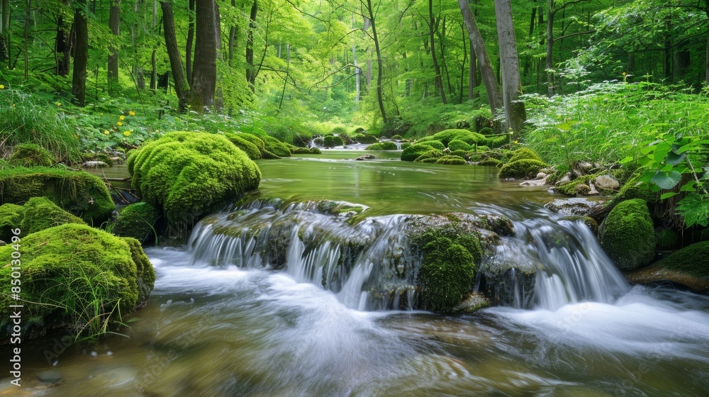 Obraz premium Forest with Diverse Flora