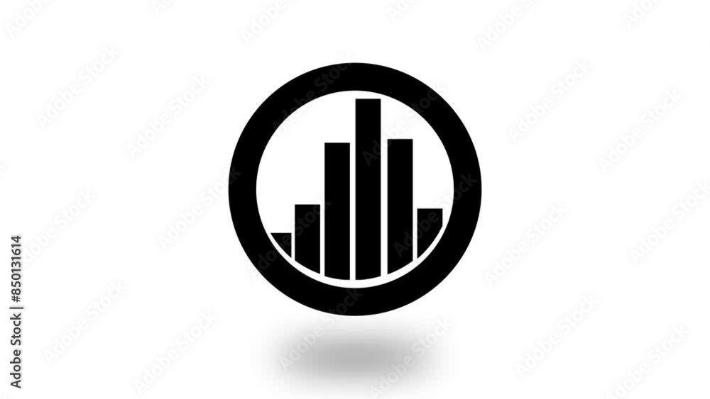 Business chart icon animation with unique shape Business chart icon animation with unique shape
