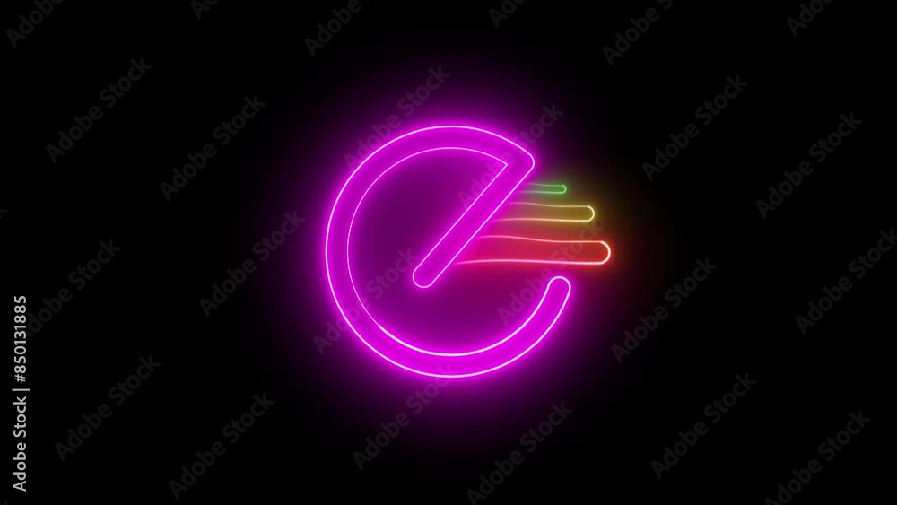 Business chart neon glow line animation Business chart neon glow line animation