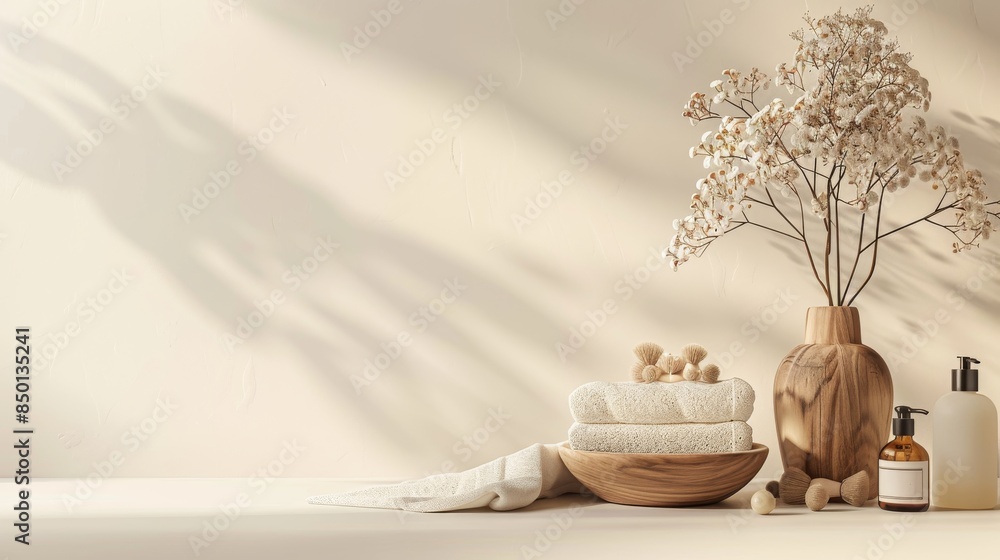 Copy space harmoniously blended into the design of self-care imagery Copy space harmoniously blended into the design of self-care imagery