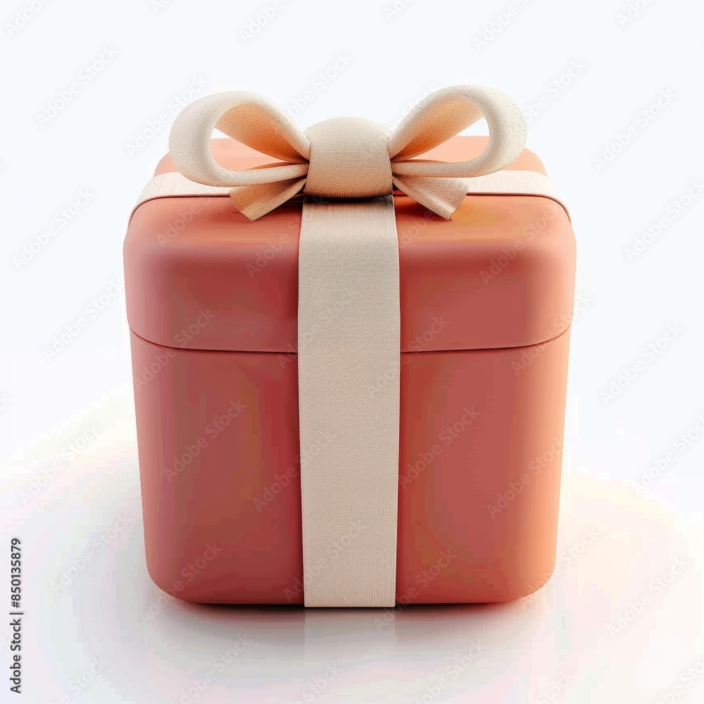 Gift box isolated on background. Surprise for birthday, present for new year, gift anniversary and valentine's day. a Christmas gift box