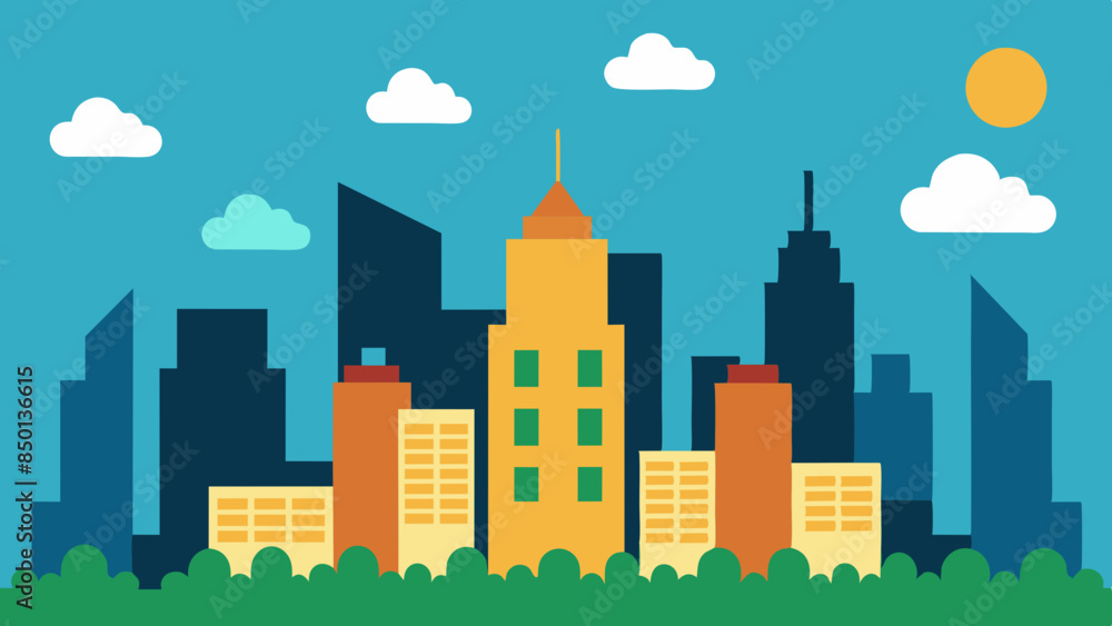 A vector illustration capturing the essence of the City skyline, with prominent buildings. A vector illustration capturing the essence of the City skyline, with prominent buildings.