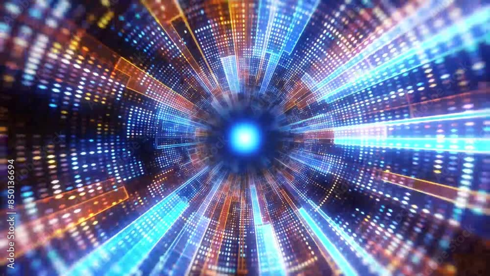 video effects Line loop background animation Abstract tunnel of ...