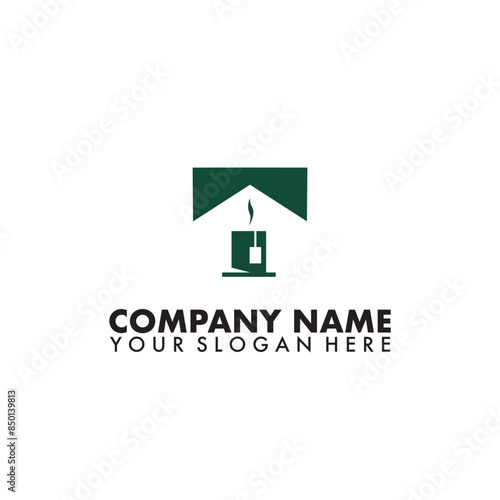 Letter T Organic Tea House Logo Template Design Vector Illustration with Cup on white Background.