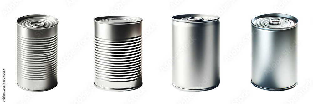 set of aluminum can isolated on a white or transparent background set of aluminum can isolated on a white or transparent background