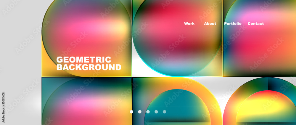 Bright colorful squares with round elements minimal geometric background. Vector Illustration For Wallpaper, Banner, Background, Card, Book Illustration, landing page Bright colorful squares with round elements minimal geometric background. Vector Illustration For Wallpaper, Banner, Background, Card, Book Illustration, landing page