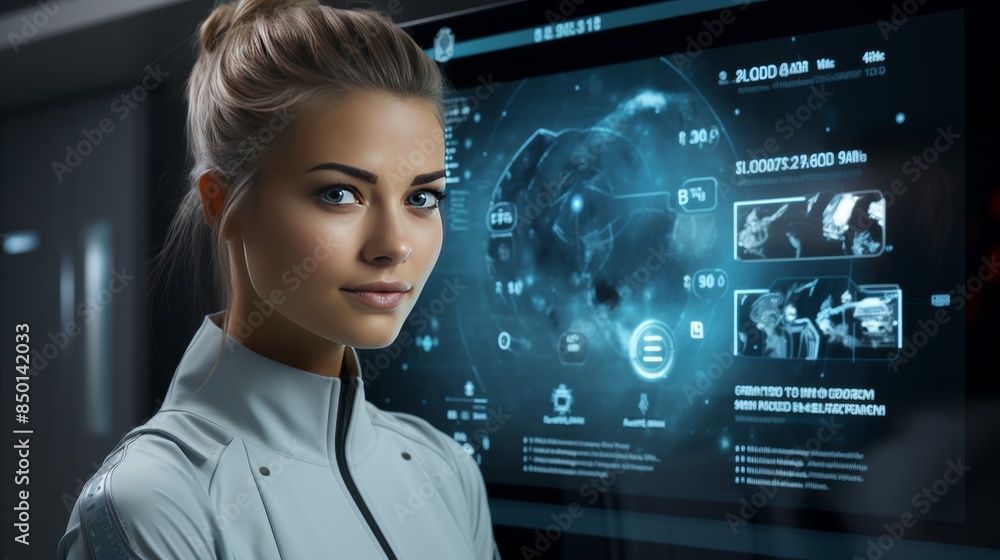 smart mirror displaying a personalized skincare routine and weather updates. smart mirror displaying a personalized skincare routine and weather updates.