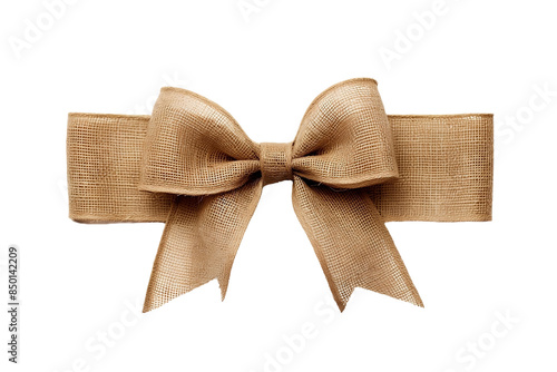 Natural Burlap Ribbon On PNG Background photo