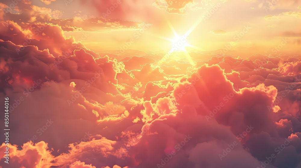 Fototapeta premium sunset sky and sunshine