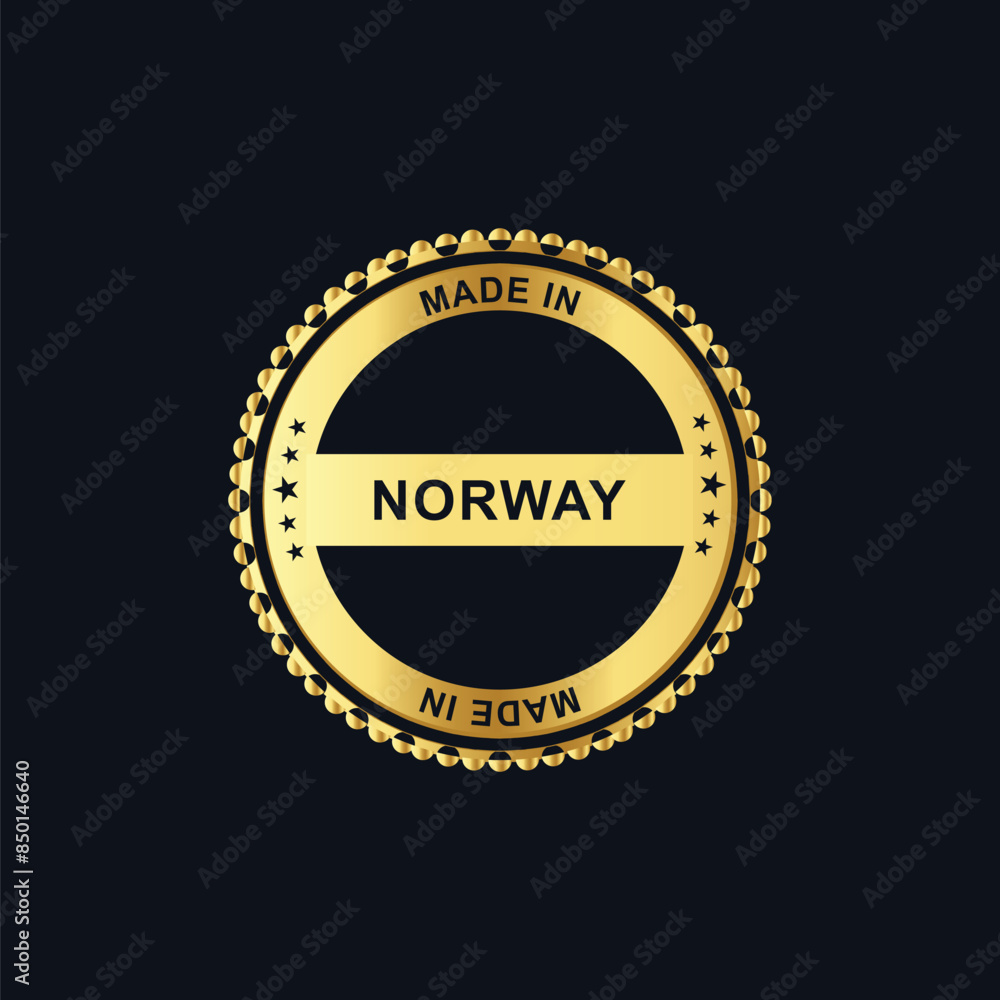 Fototapeta premium Stamp Sticker Norway