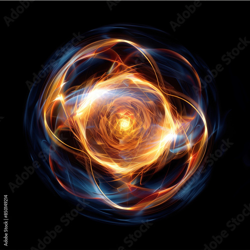 Mesmerizing swirl of fiery energy in the dark, evoking a sense of cosmic power, mystery, and the dynamic beauty of the universe