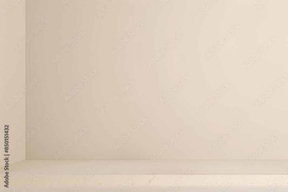 Modern minimalistic light beige golden background with floor for product presentation Modern minimalistic light beige golden background with floor for product presentation