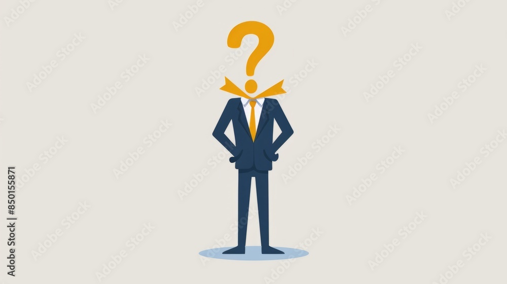 Anonymous businessman person, candidate or mention employee, who is this man, uncertainty, important person or unknown concept, anonymous businessman with question mark head unknown person. Anonymous businessman person, candidate or mention employee, who is this man, uncertainty, important person or unknown concept, anonymous businessman with question mark head unknown person.