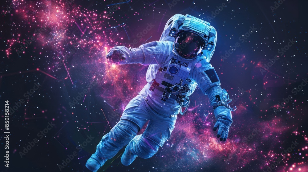 Astronaut Floating in a Cosmic Nebula Astronaut Floating in a Cosmic Nebula
