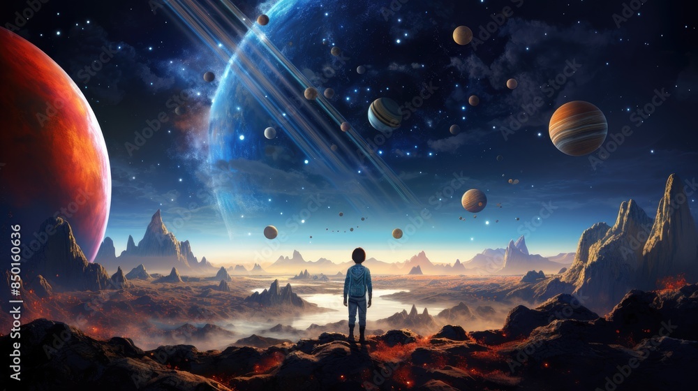 Fototapeta premium alien planet in space