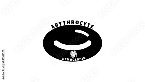 Hemoglobin, black isolated silhouette