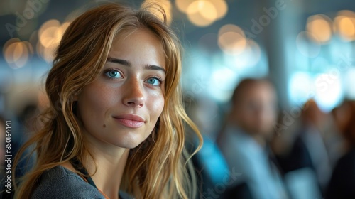 Close-up Portrait of a Young Woman with Blonde Hair