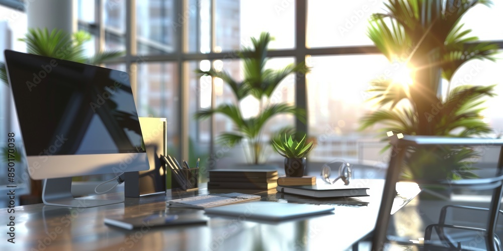 Modern business environment with sleek office tools. Modern business environment with sleek office tools.