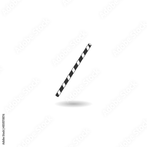 Drinking straw icon logo with shadow