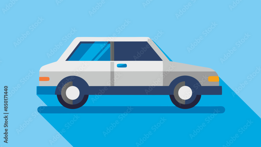 Naklejka premium Minimalistic, flat, car symbol on a surface. car flat design