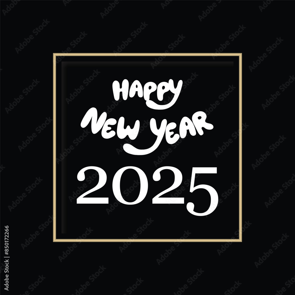 Happy New Year 2025 text design. Happy New Year 2025 text design.