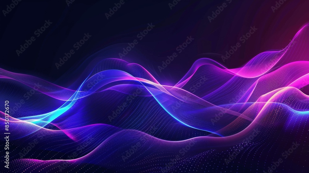 Obraz premium A purple and blue wave with a lot of sparkles