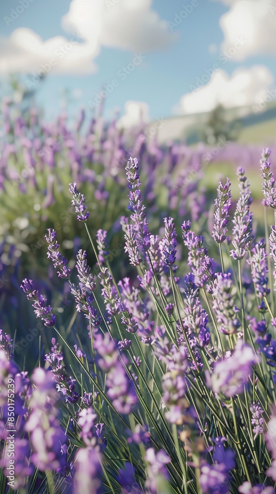 Obraz premium Blooming lavender in a field. Beautiful background