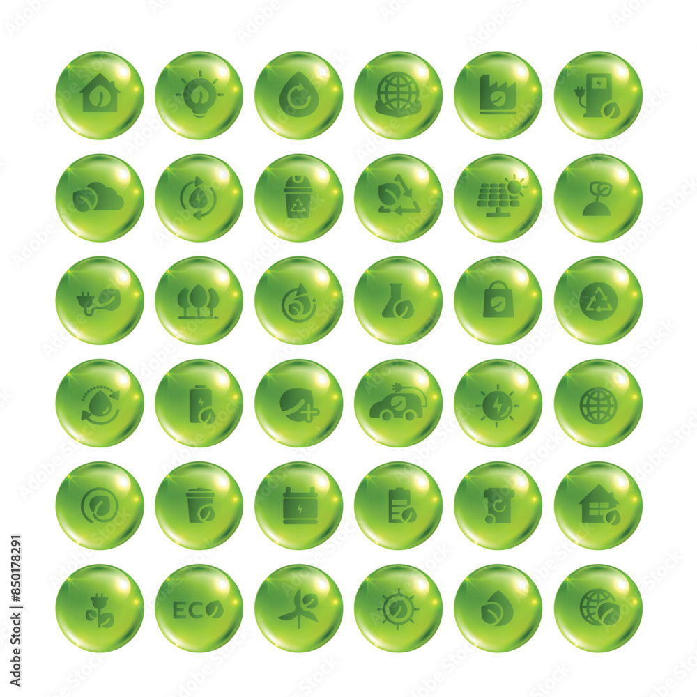 Eco or Ecology icons set. conservation saving support and solution. energy sign and symbol. environmental sustainability. vector design. Eco or Ecology icons set. conservation saving support and solution. energy sign and symbol. environmental sustainability. vector design.