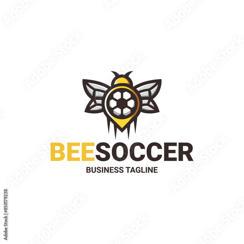 bee soccer logo vector