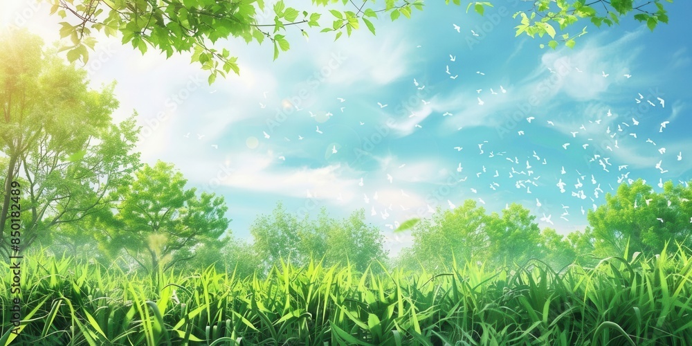 Fototapeta premium Tranquil Outdoor Scene with People in Nature. Harmonious outdoor experience concept