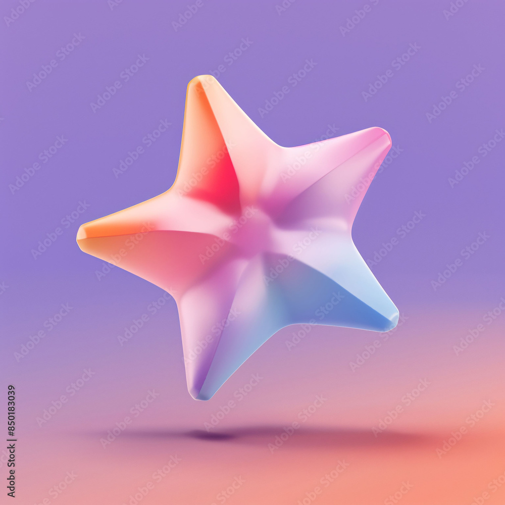 Obraz premium 3d style illustration of multi color stars illustration, 3D holiday concept illustration for birthday or new year
