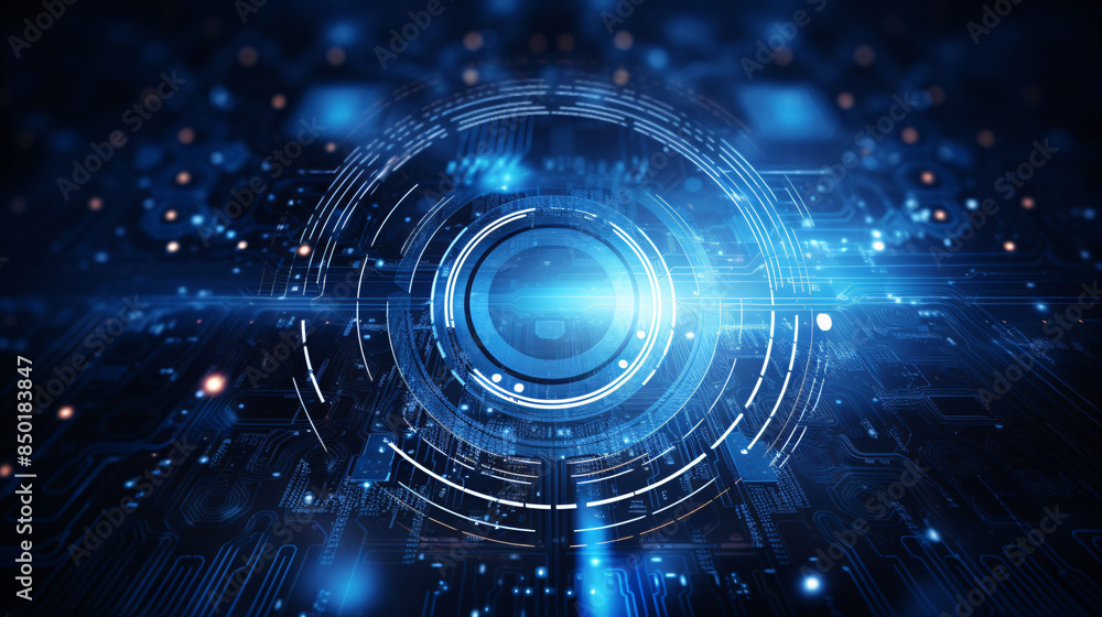 3D rendered sci-fi extended background, blue futuristic technological space scene illustration 3D rendered sci-fi extended background, blue futuristic technological space scene illustration